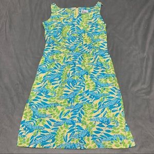 Lilly Pulitzer Blue Yellow Shift Dress EUC Size 4